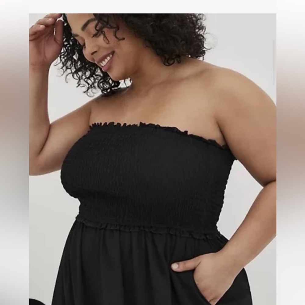 Torrid Crepe Smocked Jumpsuit Cover-Up NWT Women’s 2X 18-20 Plus Size EASY On